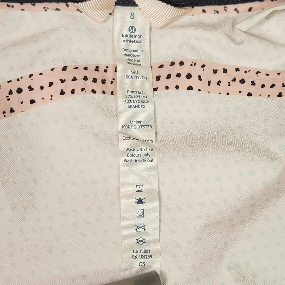 Lululemon Womens Pink Black Speckled Dot Windbreaker Size 8